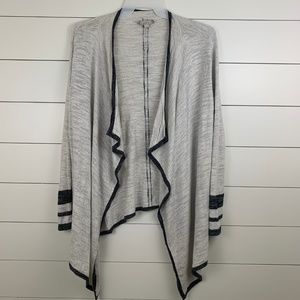 loft grey black trim cardigan